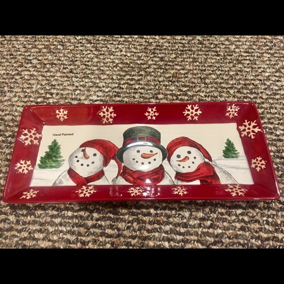 St. Nicholas Square Yuletide Snowman Platter - Picture 2 of 3